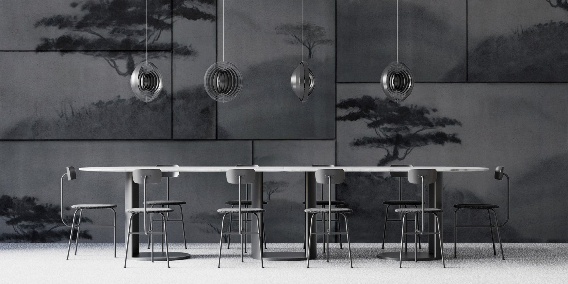 Serene Misty Forest Wall Mural
