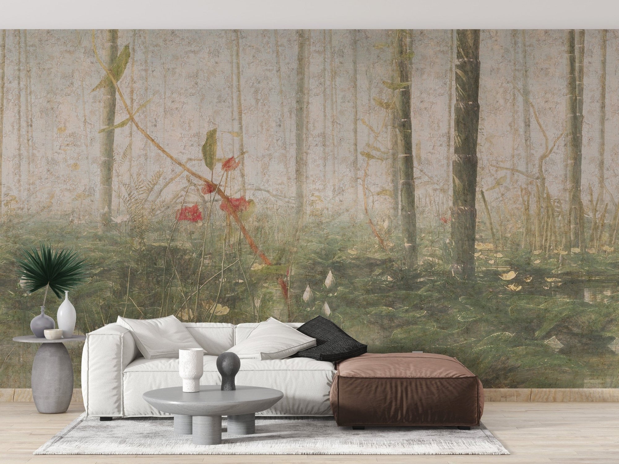 Foggy tropical forest wallpaper mural A404
