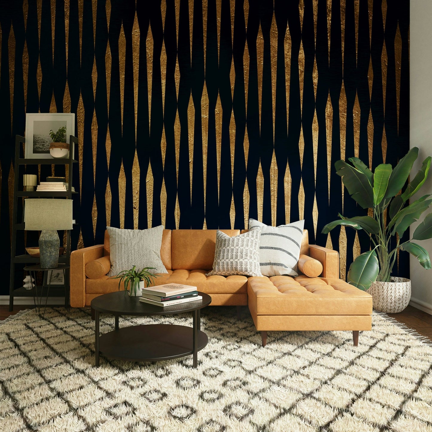 Reflective water surface creating depth.

