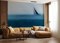A serene flowing water wall mural for contemplative decor.