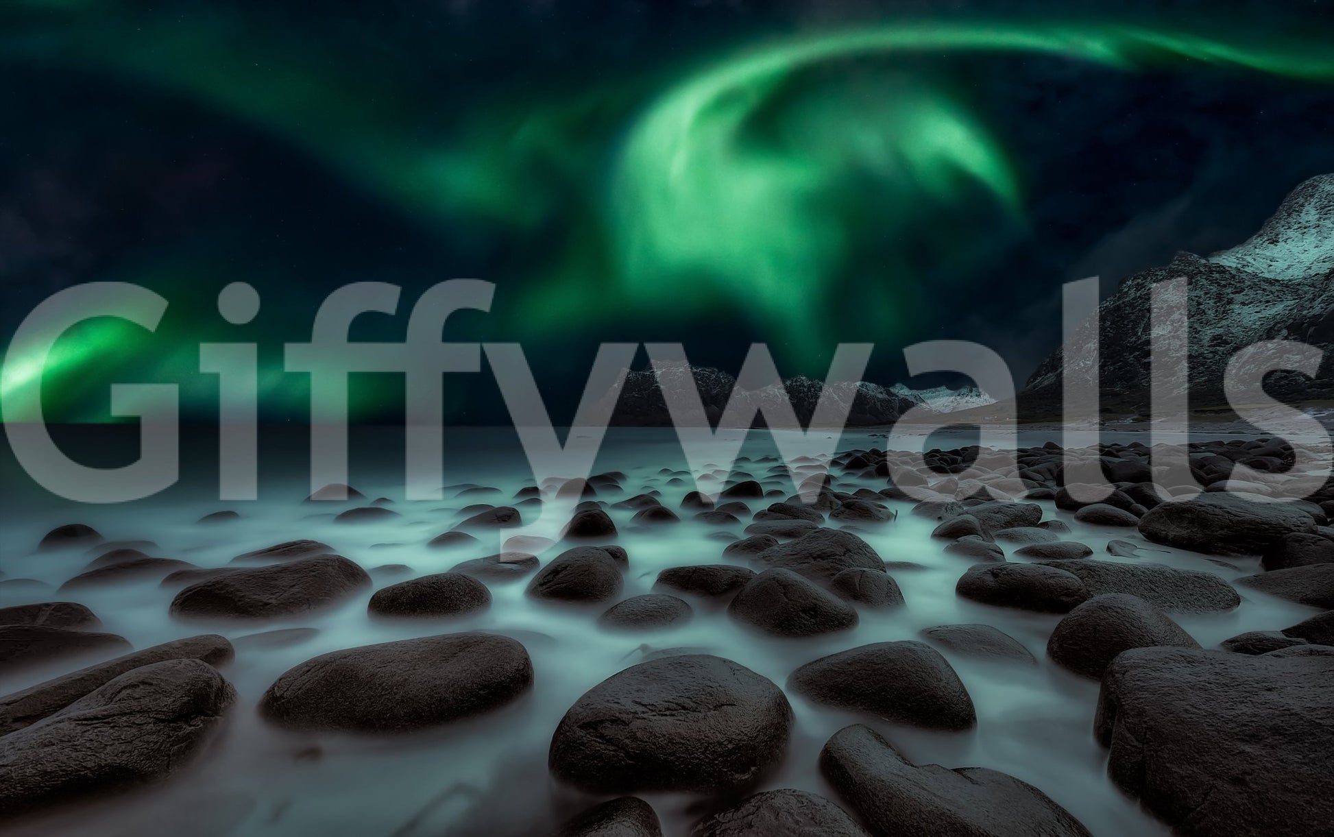 A high-quality serene ocean wall mural for walls.