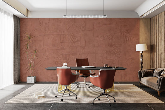 Modern terracotta wallpaper adding depth and character C379