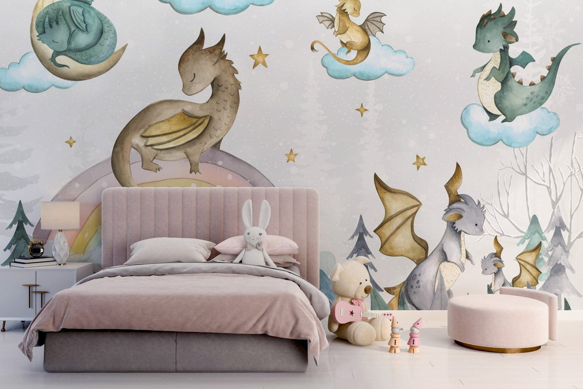 Mystical Dragon Wallpaper Mural - Giffywalls C181