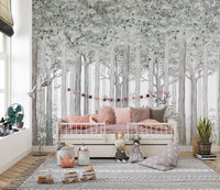 Whimsical animal mural for nursery decor, C322