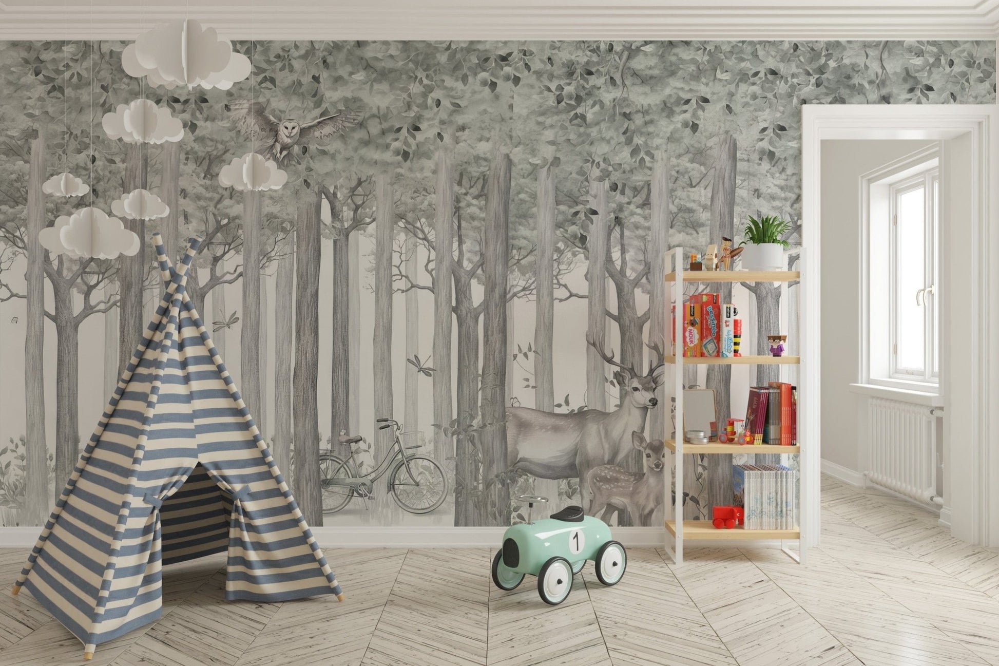 Enchanted woodland wallpaper for children, C322