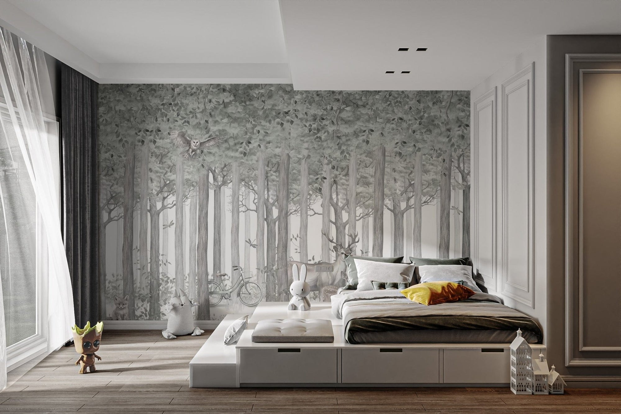 Mystical forest wallpaper for kids' room, C322