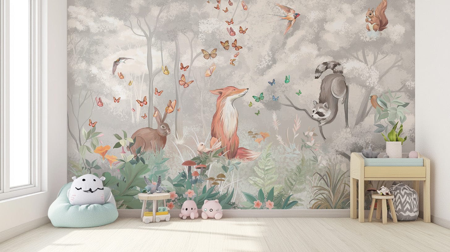 Mystical Forest Creatures Nursery Wallpaper B676
