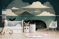 Underwater mystical marine wallpaper for decor