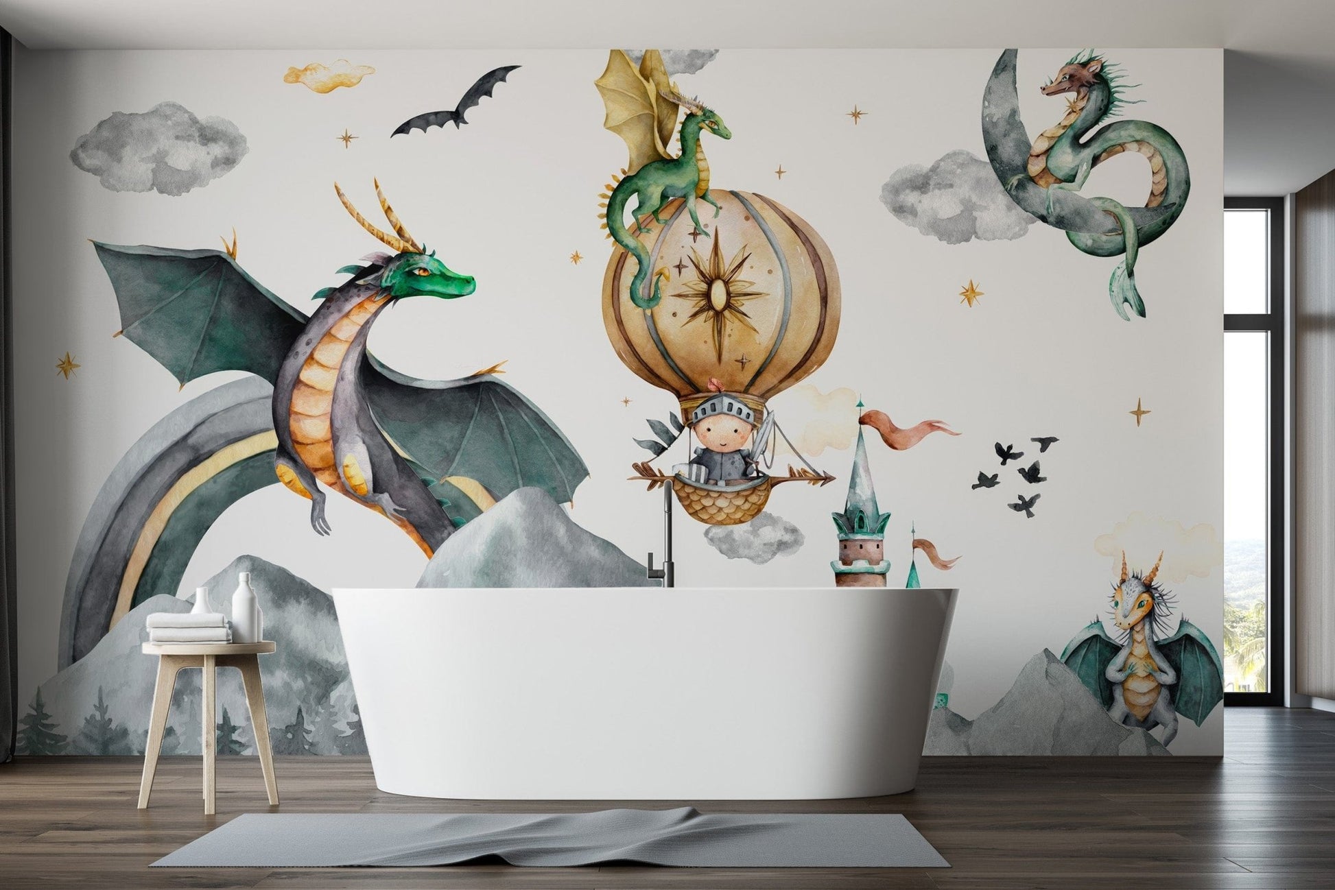 Mystical dragon wall design for home
