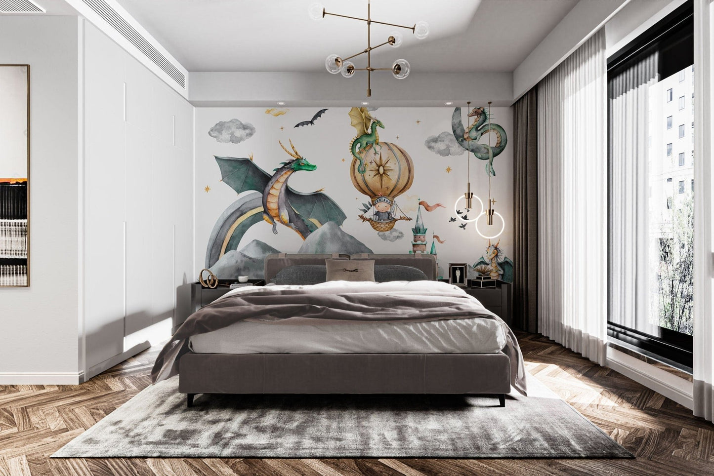 Fantasy dragon wallpaper in soft tones