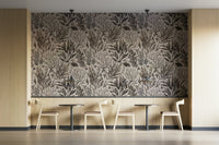 Beige underwater wallpaper with flowing elements

