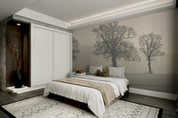 Moody enchanted woods wallpaper with natural charm.

