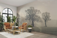 Twilight woods mural with dreamy forest pathway.

