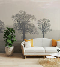 Foggy forest scene mural for magical interiors.

