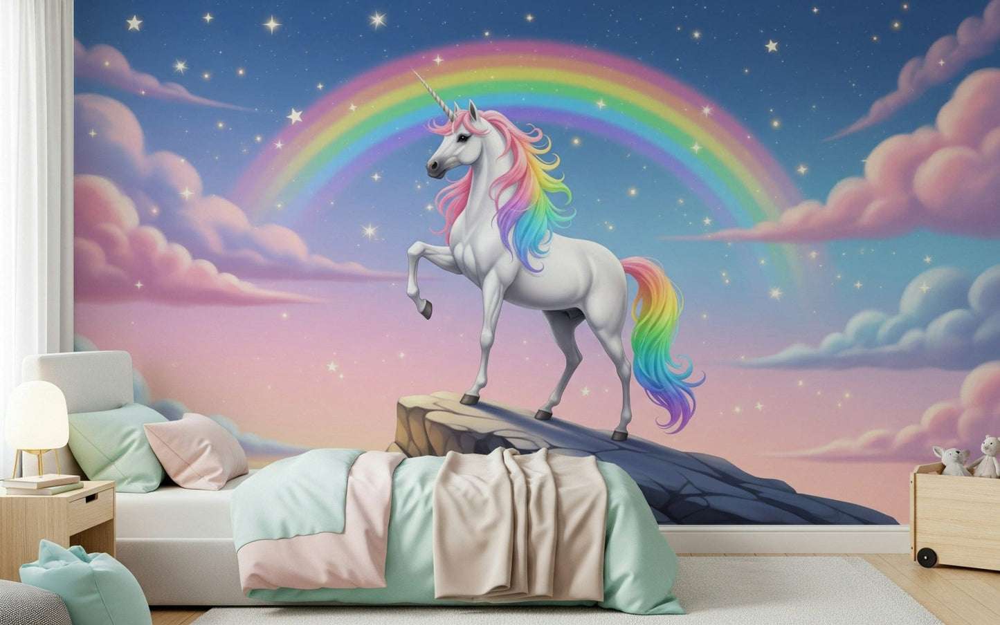 Cool blue wallpaper featuring a vast and mystical mountain landscape.