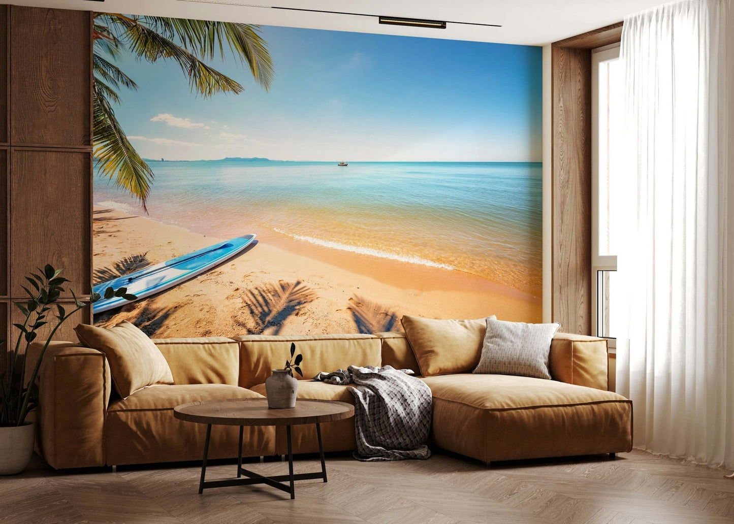 Urban sunset scenery for modern home office wall decoration