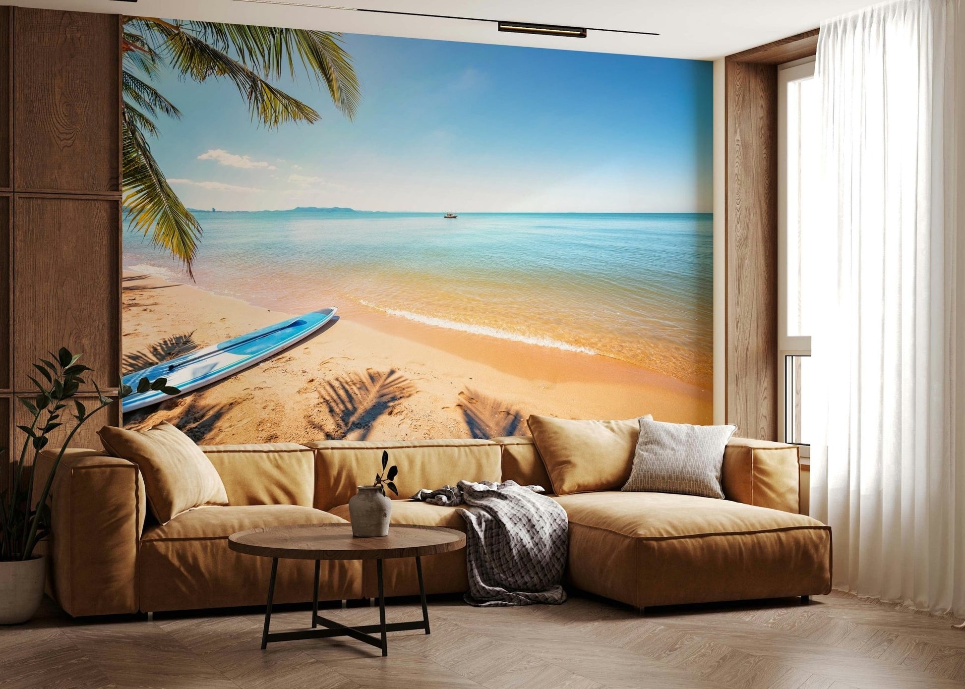 Urban sunset scenery for modern home office wall decoration