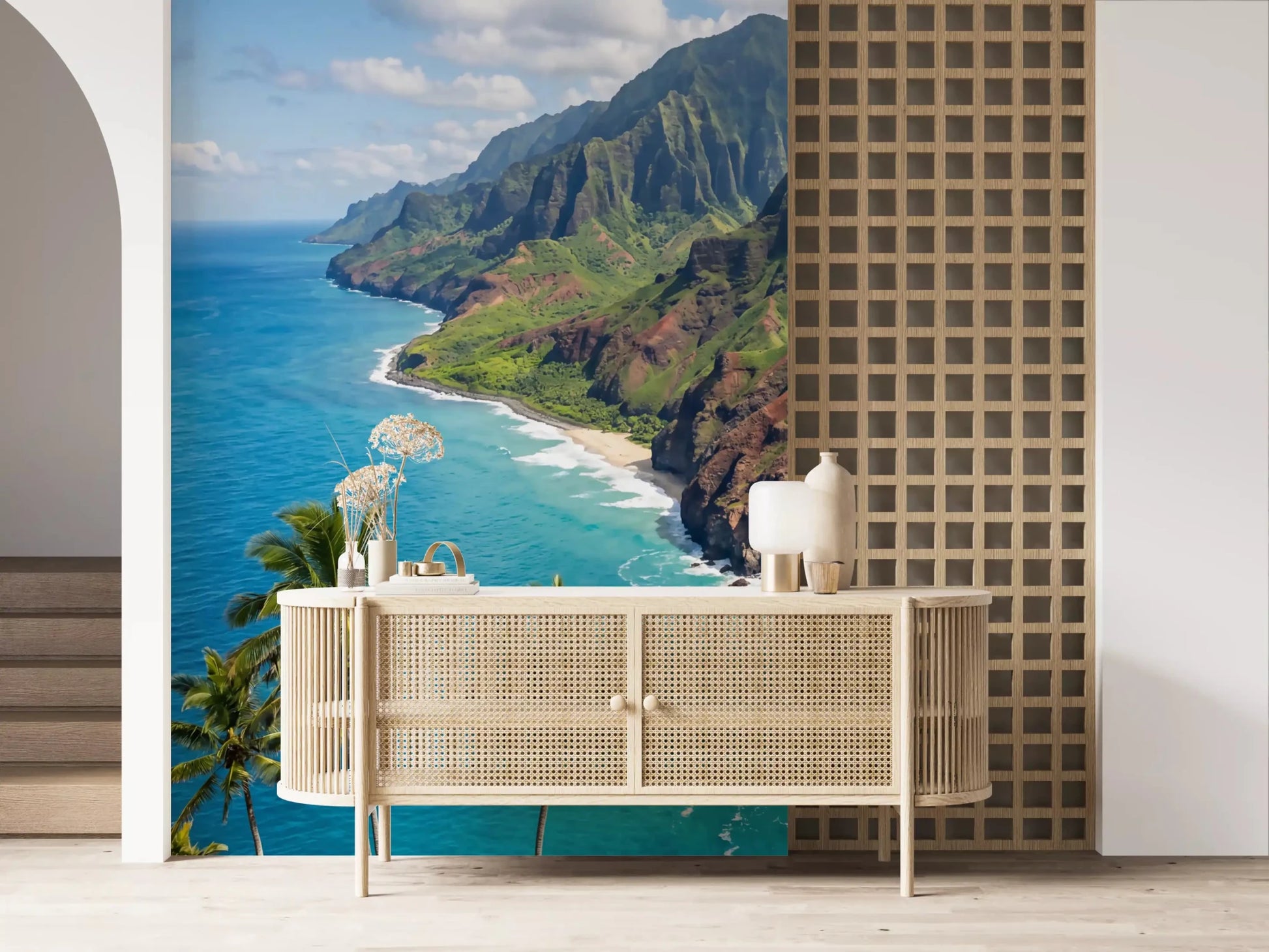 Hawaii's coast meets a calm living room across this Na Pali emerald wall mural.
GD9593