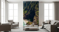 Lounge backdrops grow scenic with this Hawaii coast wall mural in place.GD9593
