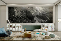 An artistic nature escape mural for home decor.

