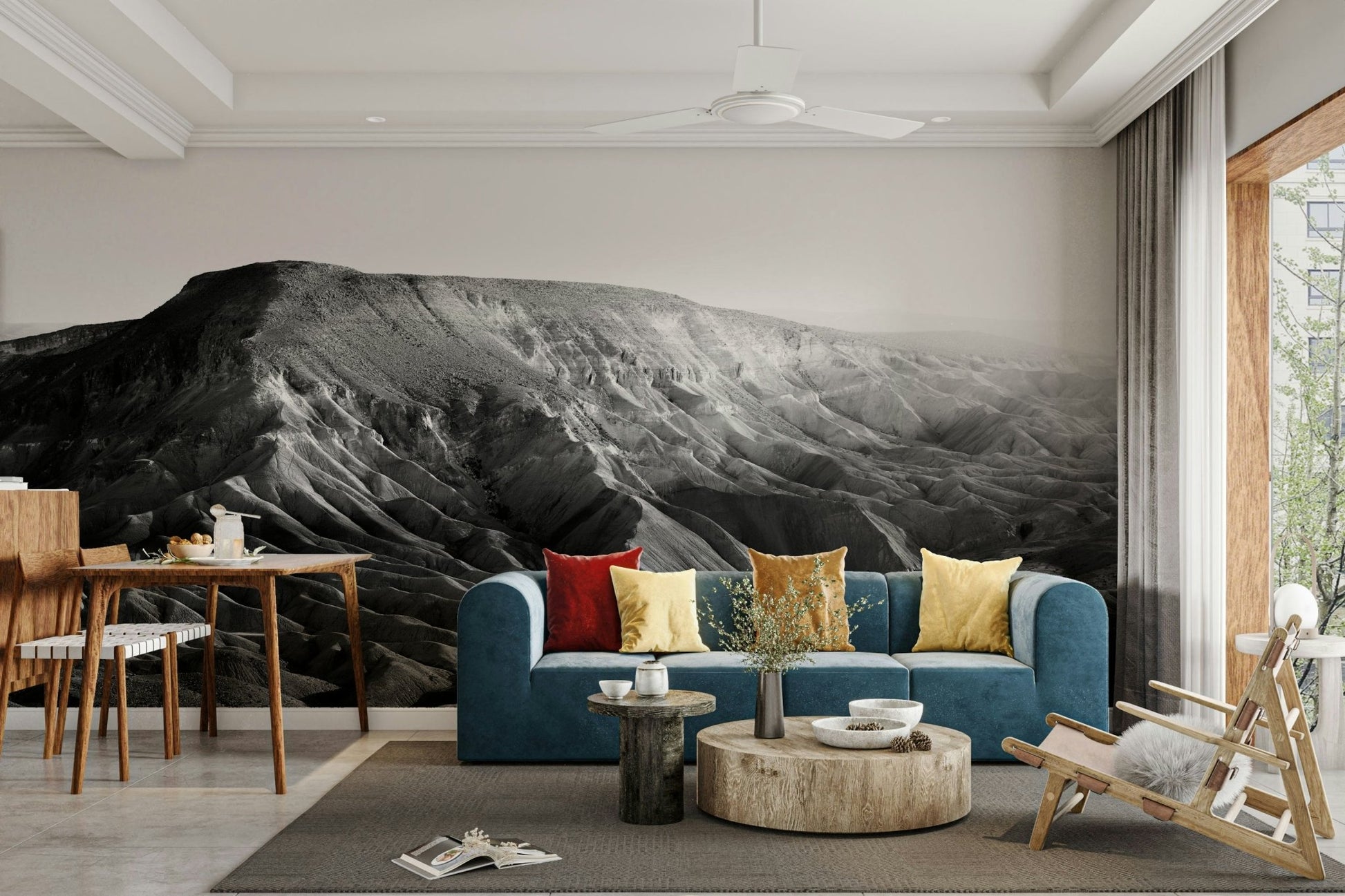 A contemplative rocky canyon wallpaper mural for a feature wall.

