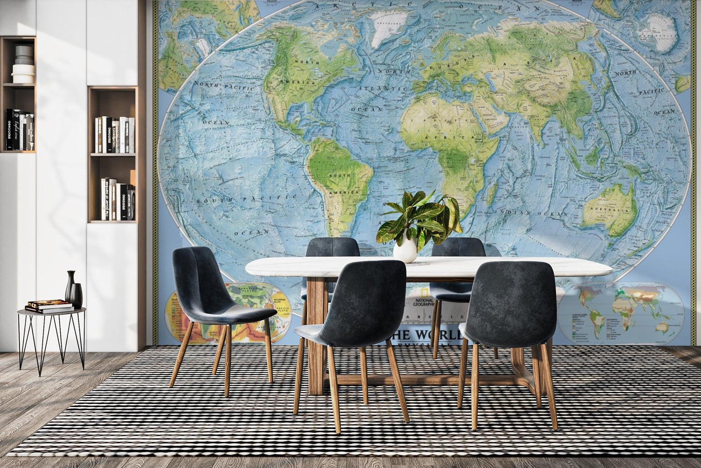 Vintage National Geographic map mural
