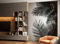 A calming modern design wallpaper mural that defines a space.

