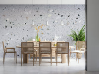 Contemporary Terrazzo Stones mural for a clean aesthetic.