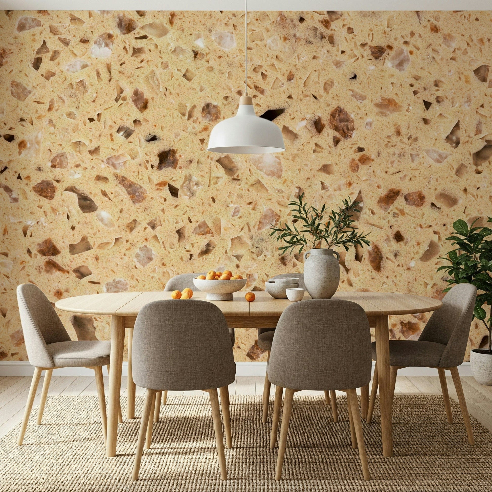 Modern kitchen or bathroom wall mural with a classic stone-like Natural Surface look.