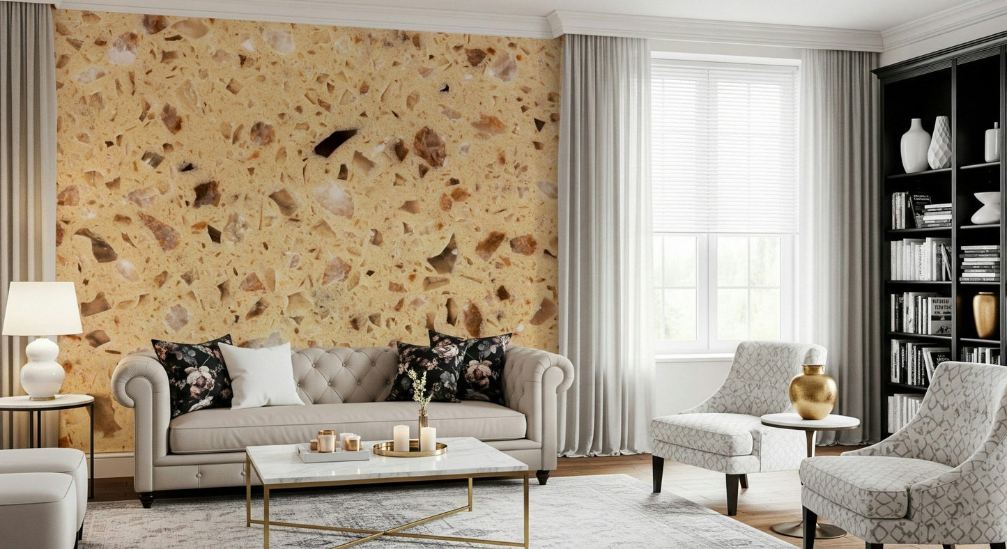 Natural Surface Terrazzo Speckled Stone Wallpaper Wall Mural