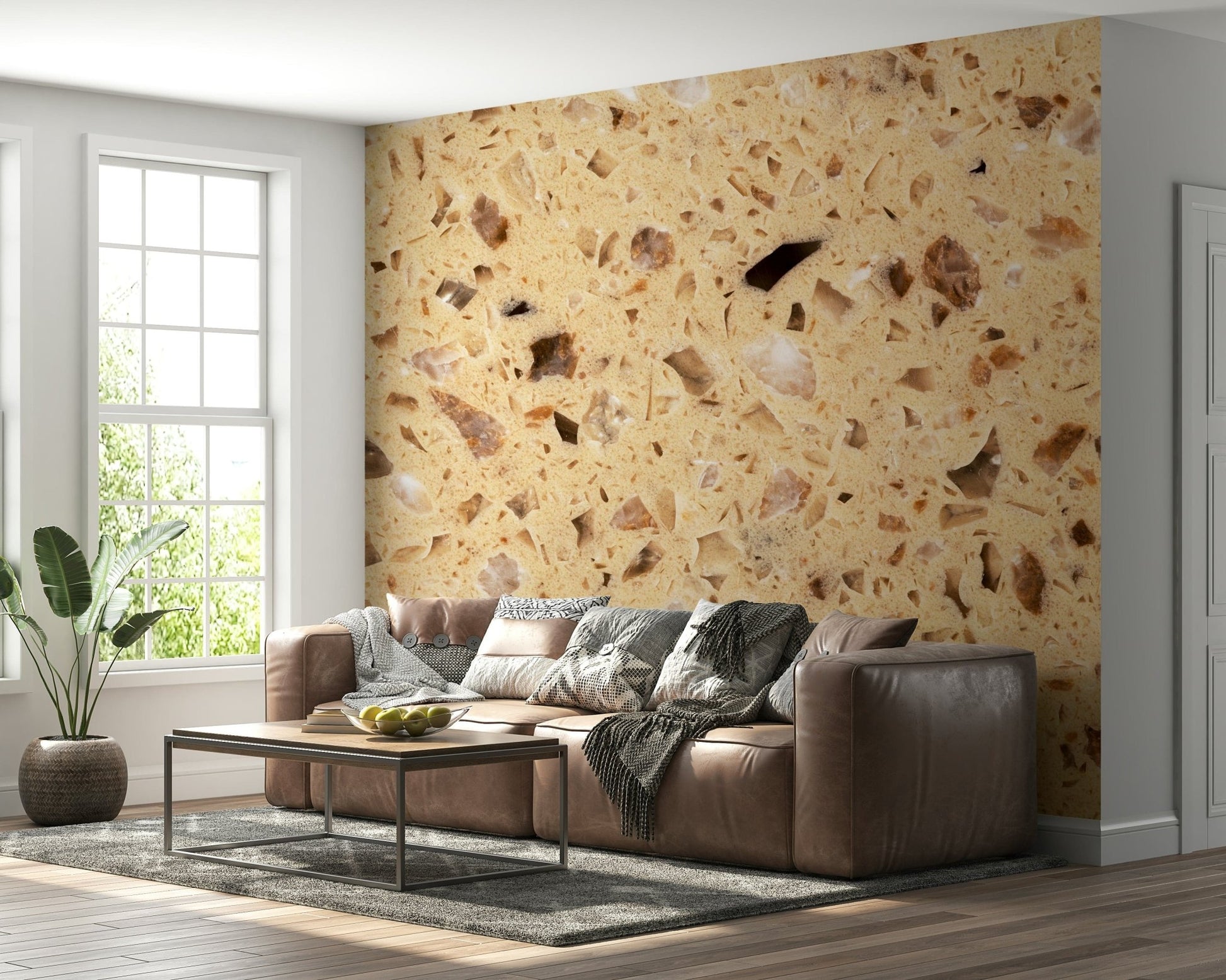Natural Surface Terrazzo Speckled Stone Wallpaper Wall Mural