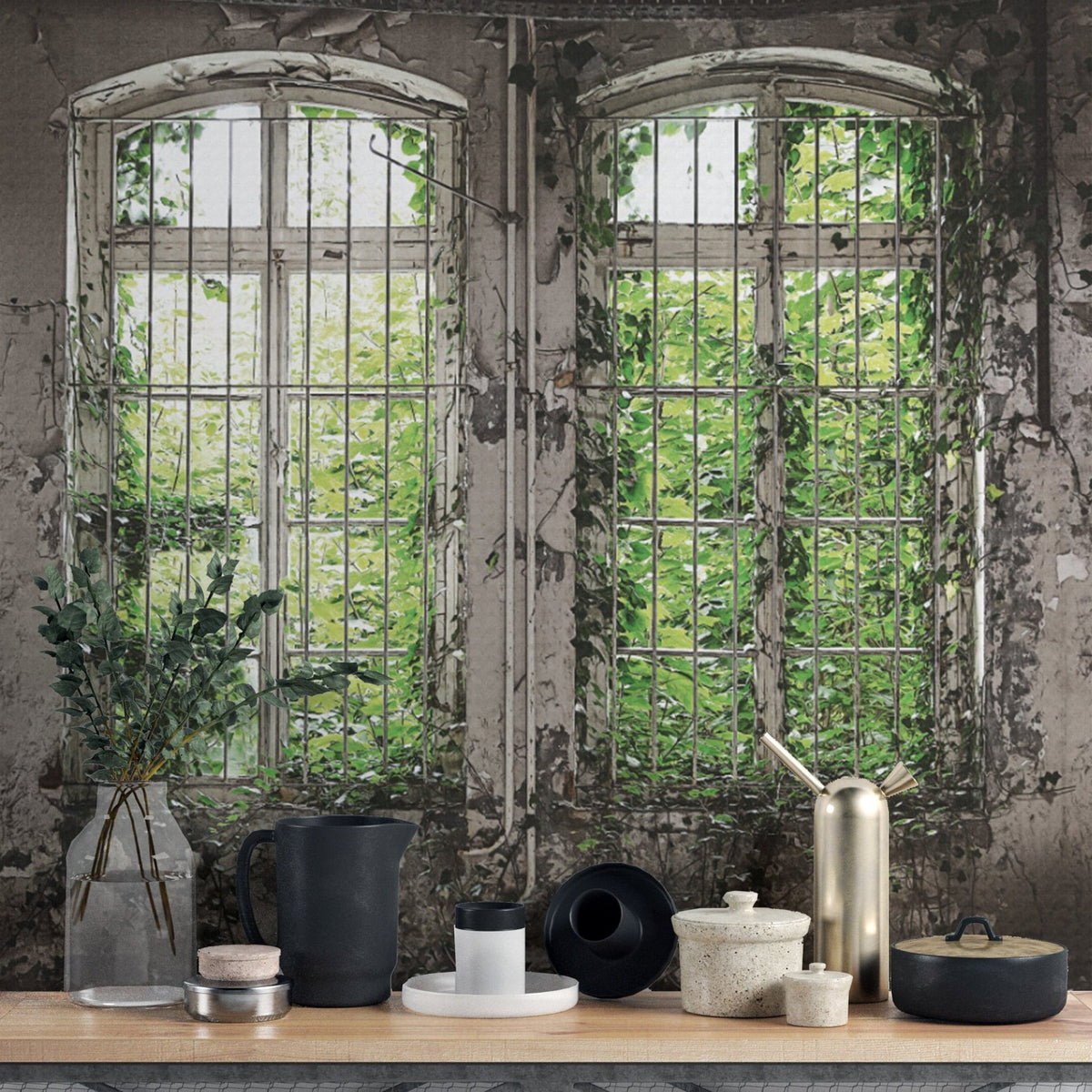 Historic rustic retro wall design B728
