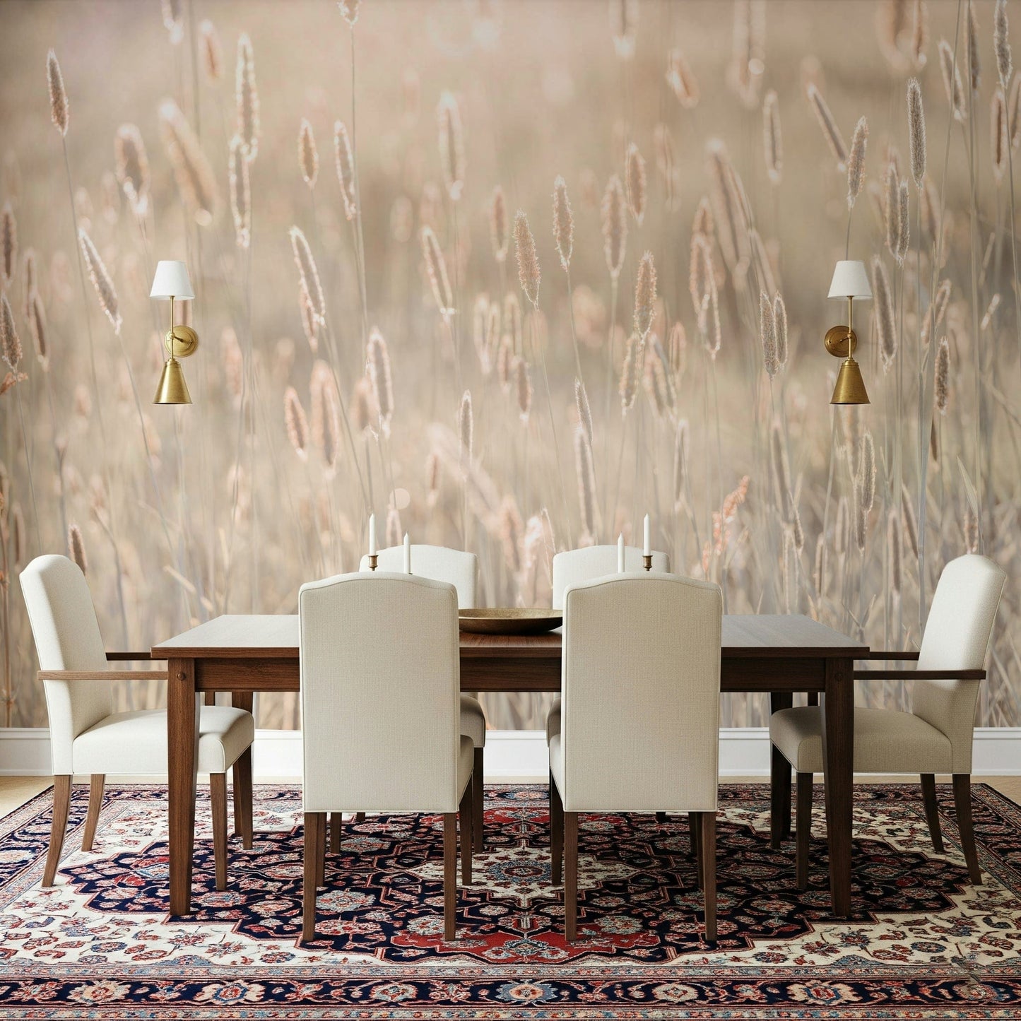 Nature's Bliss Wall Mural installed in a cozy reading nook with a plush chair., GD6454