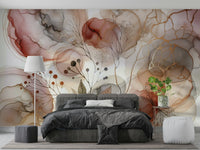 Artistic wall mural capturing nature’s elegance.

