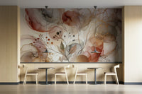 Watercolor landscape mural evoking natural beauty.

