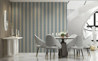 An artistic soft focus stripe mural on minimalist wallpaper.