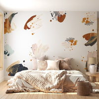 Navy Blue Abstract Shape Wallpaper Mural - Giffywalls A752