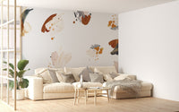 Navy Blue Abstract Shape Wallpaper Mural - Giffywalls A752