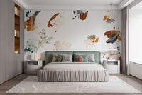 Navy Blue Abstract Shape Wallpaper Mural - Giffywalls A752