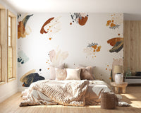 Navy Blue Abstract Shape Wallpaper Mural - Giffywalls
