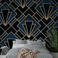 Refined geometric wall mural
