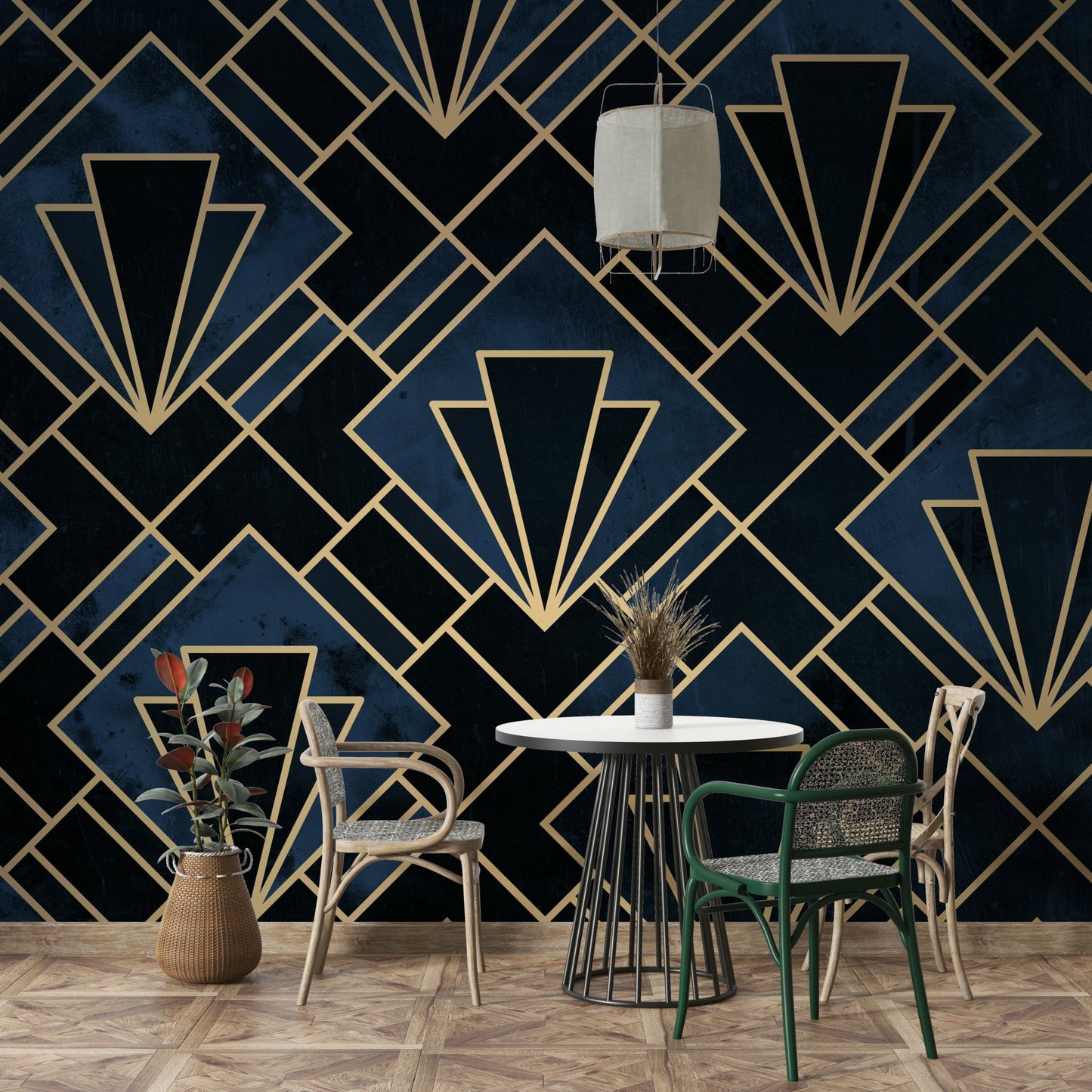 Bold Art Deco wall mural
