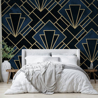 Symmetrical navy pattern wallpaper
