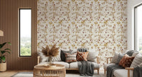 Delicate vine movement gives Navy Heritage Floral Trail Wallpaper balance