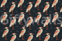Repeating herons in Navy Heron wall mural arrangement, GD9133