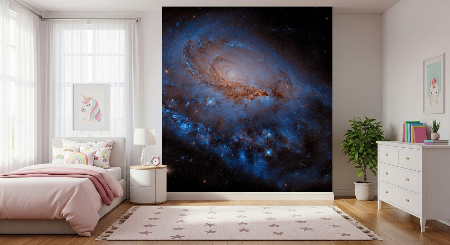 Nebula Dreams Wall Mural wallpaper mural in a modern living room.