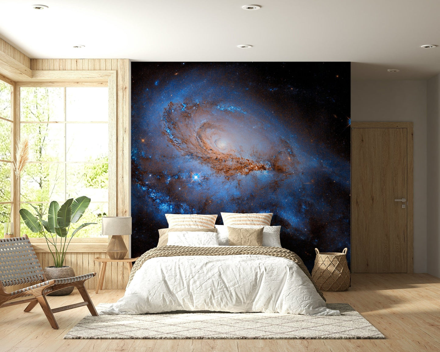 Nebula Dreams Wall Mural wallpaper mural with purple and blue colours.