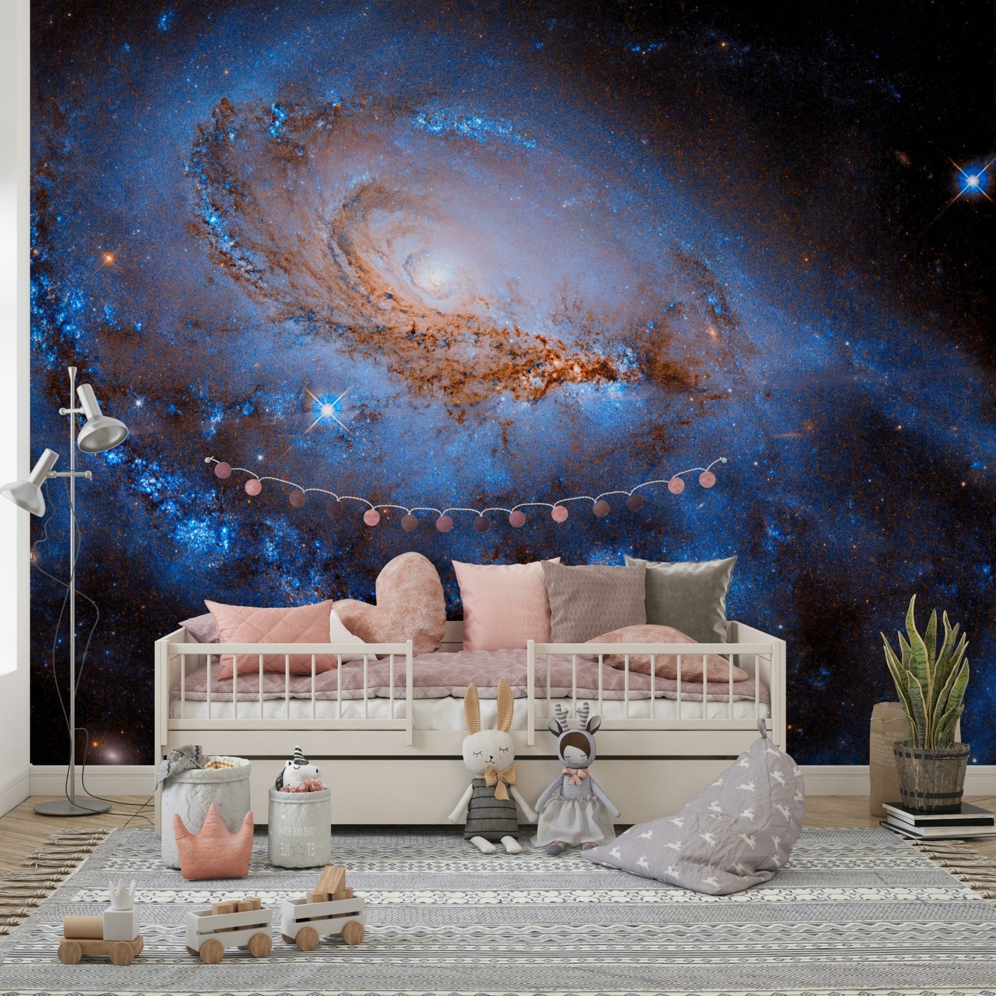 Nebula Dreams Wall Mural wallpaper mural in a quiet study room space.