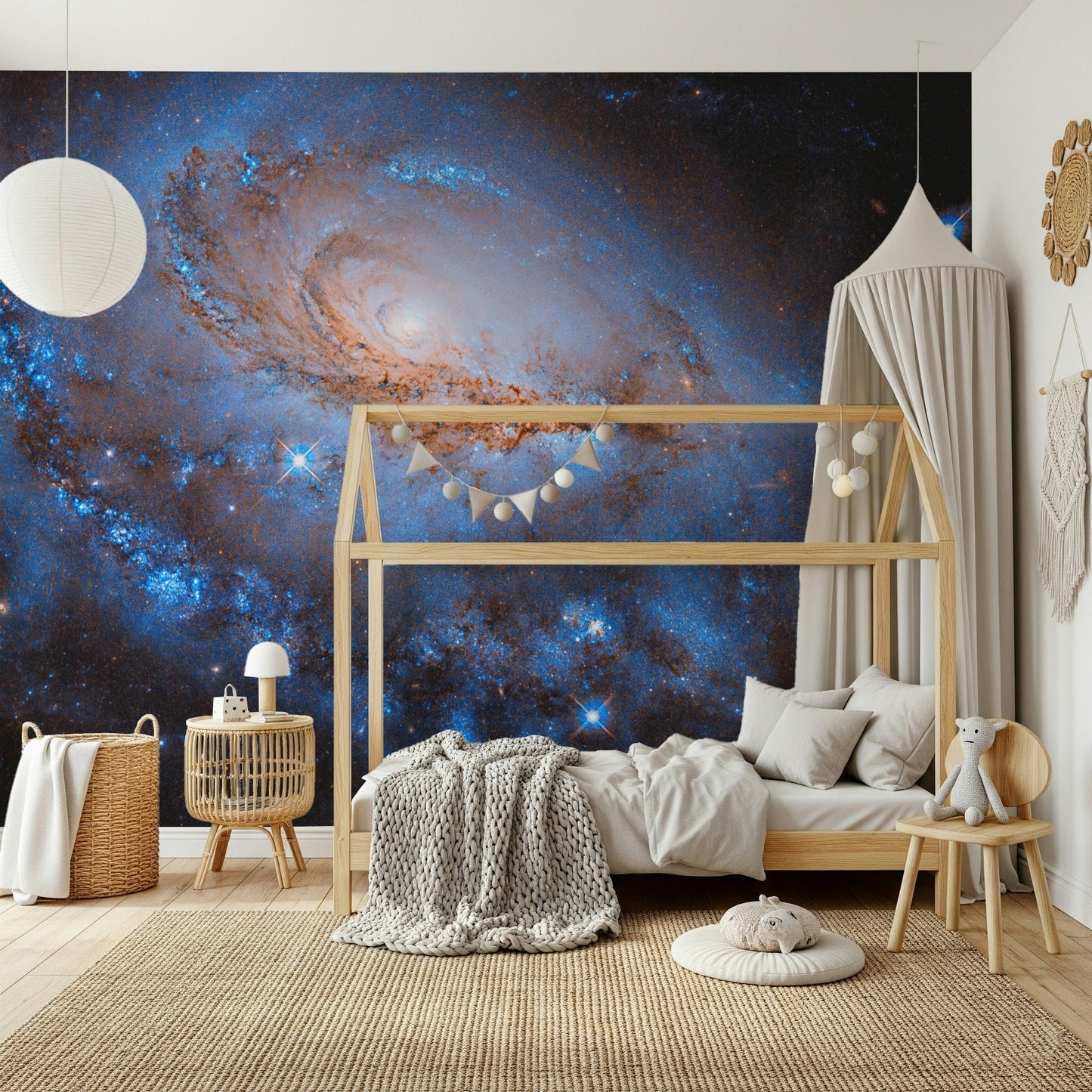 Outer space theme wallpaper mural for a professional office backdrop.