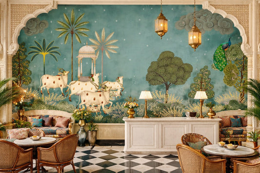 Neel Pichwai Wall Mural